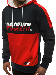 Vīriešu jaka ar kapuci tumši zili-sarkana OZONEE JS/DD20127