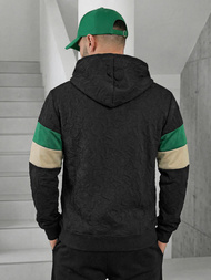 Vīriešu džemperis ar kapuci melna OZONEE JS/3B578