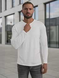 Vīriešu t-krekls ar garām piedurknēm balts OZONEE JS/DB71/2