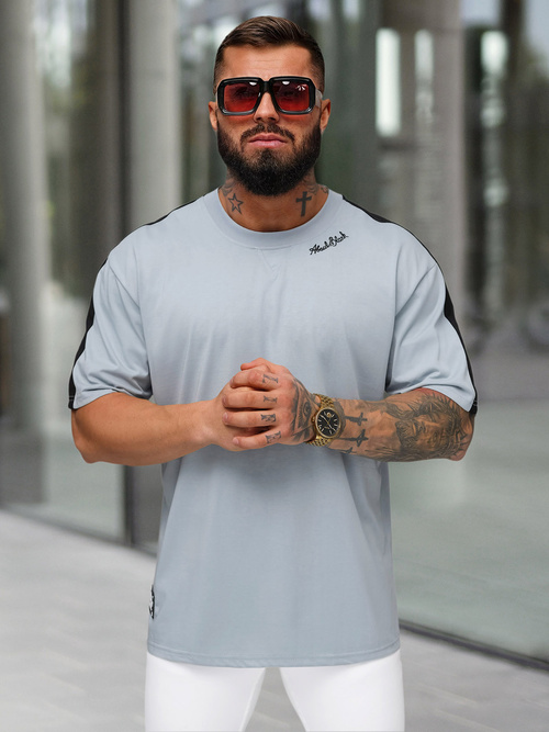 Vīriešu t-krekls gaiši-debesu zils OZONEE O/QQ1195