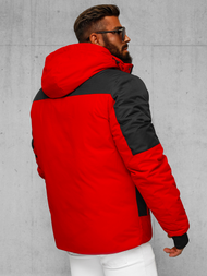 Vīriešu ziemas jaka sarkana OZONEE JS/91M9902/270Z
