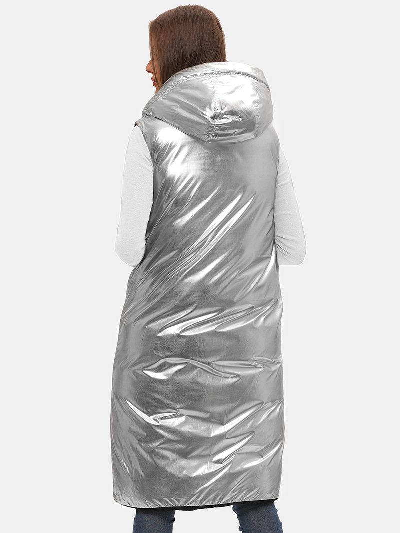 Sieviešu divpusēja veste melna OZONEE JS/5M755/392