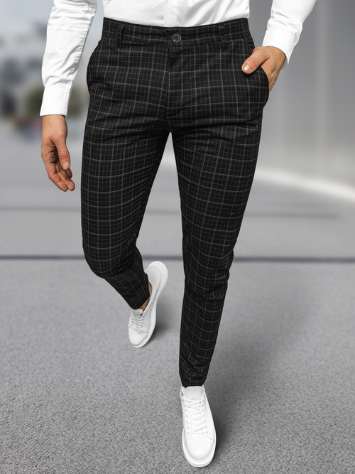 Vīriešu chino bikses melnas OZONEE DJ/5515