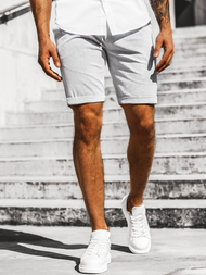 Vīriešu chino šorti pelēki OZONEE DJ/1007