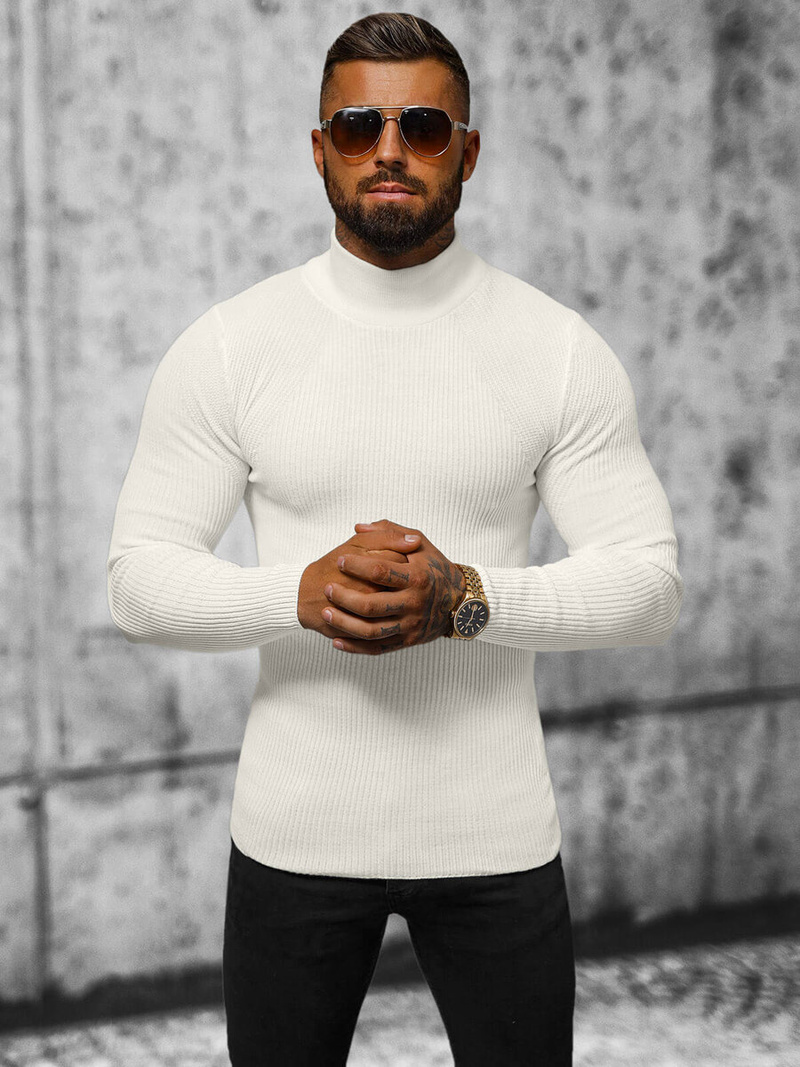 Vīriešu svīteris ecru OZONEE L/2263Z