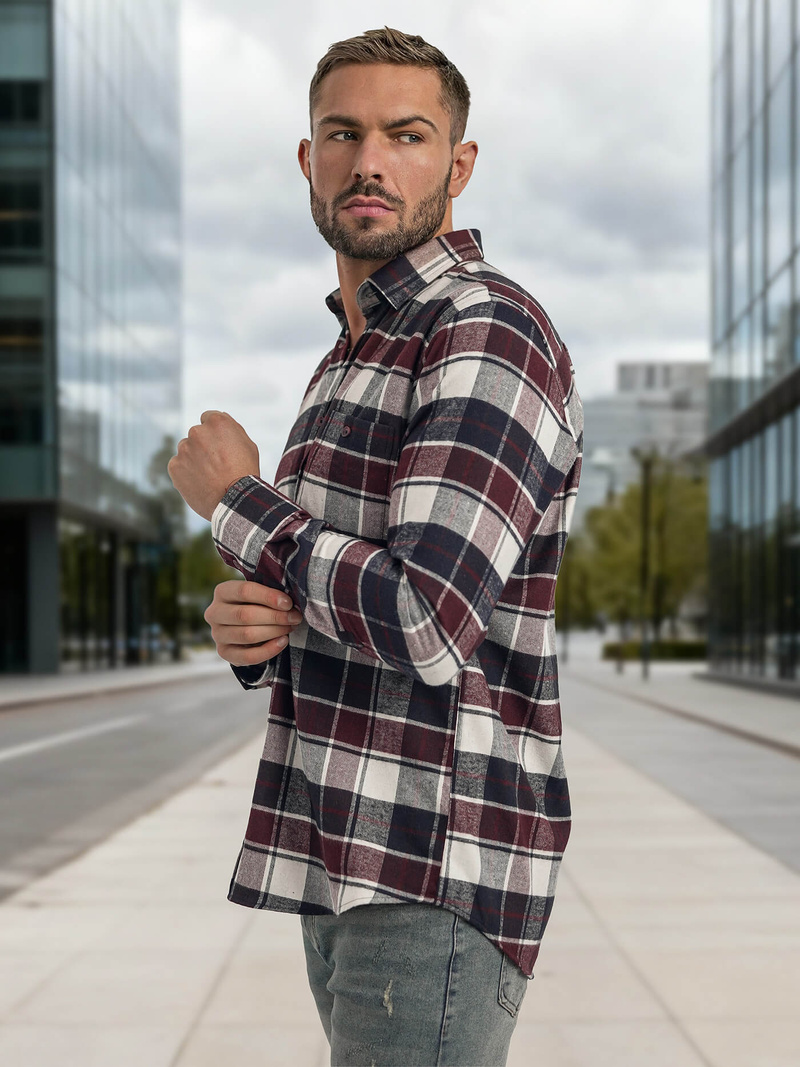 Vīriešu krekls bordosarkana OZONEE V/V174