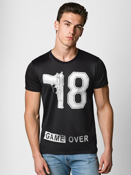 Vīriešu T-krekls Melns OZONEE O/T123/3Z