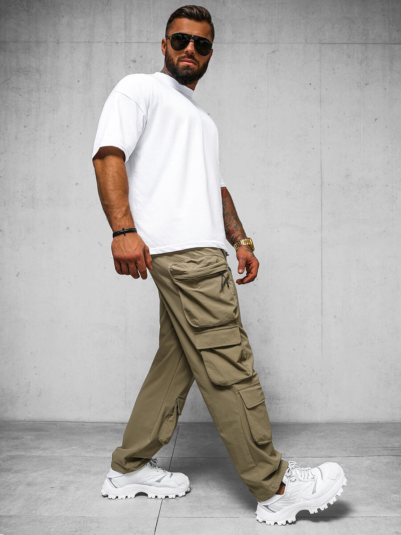 Vīriešu Bikses Sötét-Bézs OZONEE O/PS5528