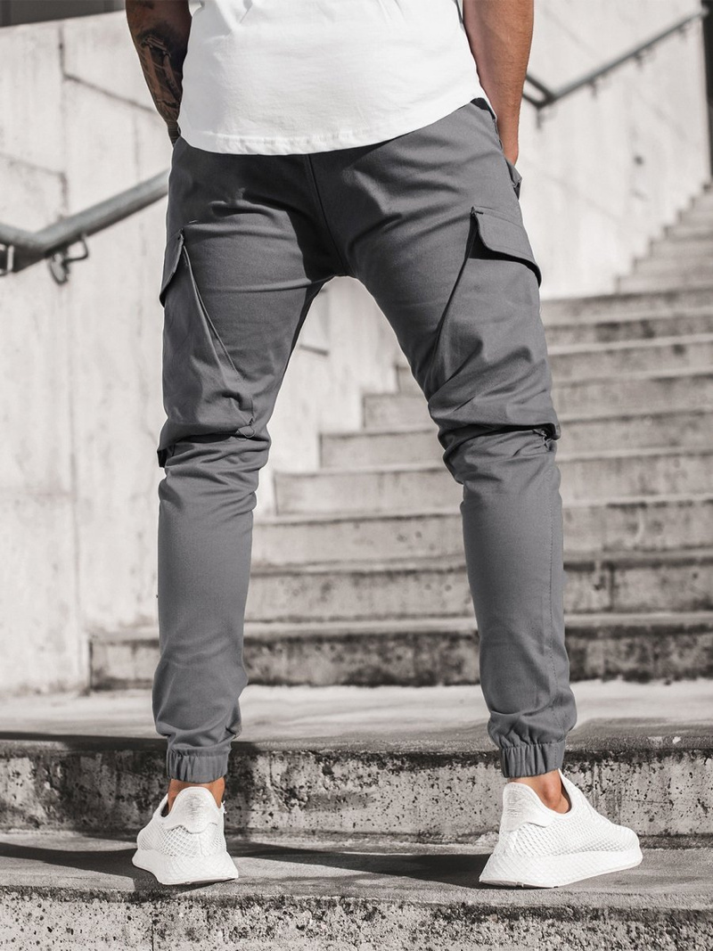 Vīriešu chino jogger bikses pelēkas OZONEE G/2788