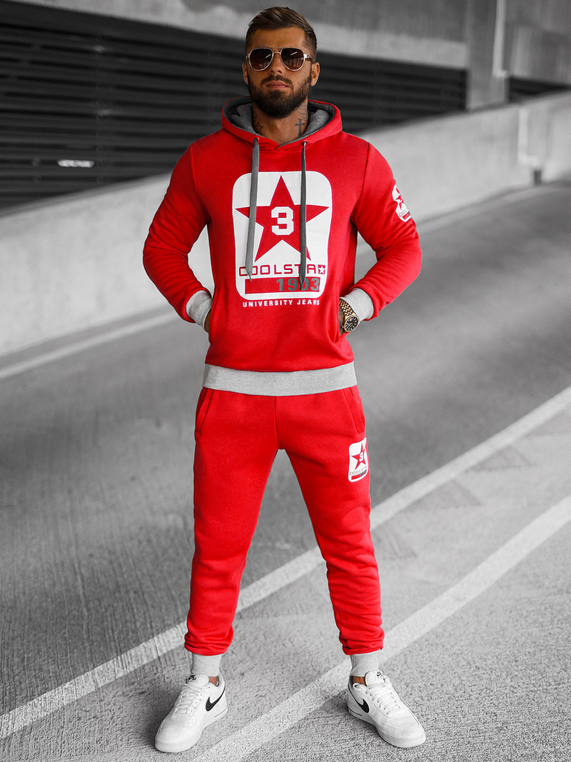 Vīriešu treniņtērps sarkans OZONEE JS/8C59/18Z