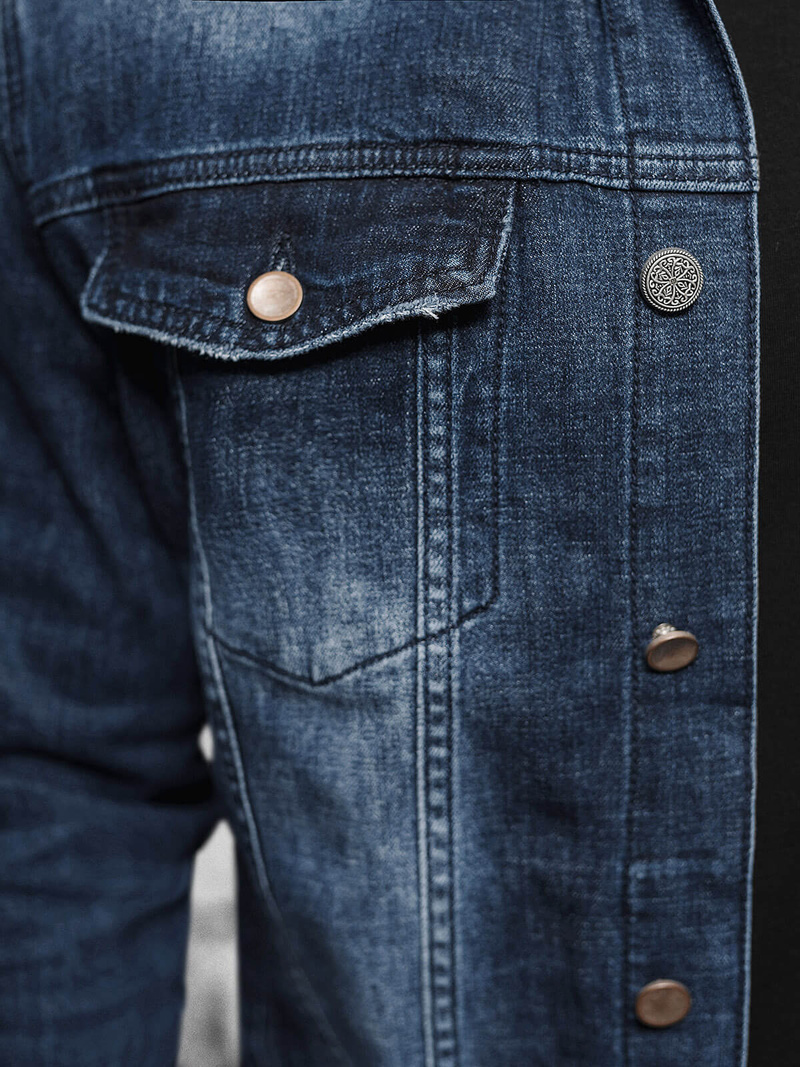 Vīriešu džinsu jaka šerpa zila OZONEE NB/MJ516BSZ