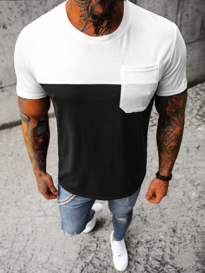 Vīriešu t-krekls balti-melns OZONEE JS/8T91/3