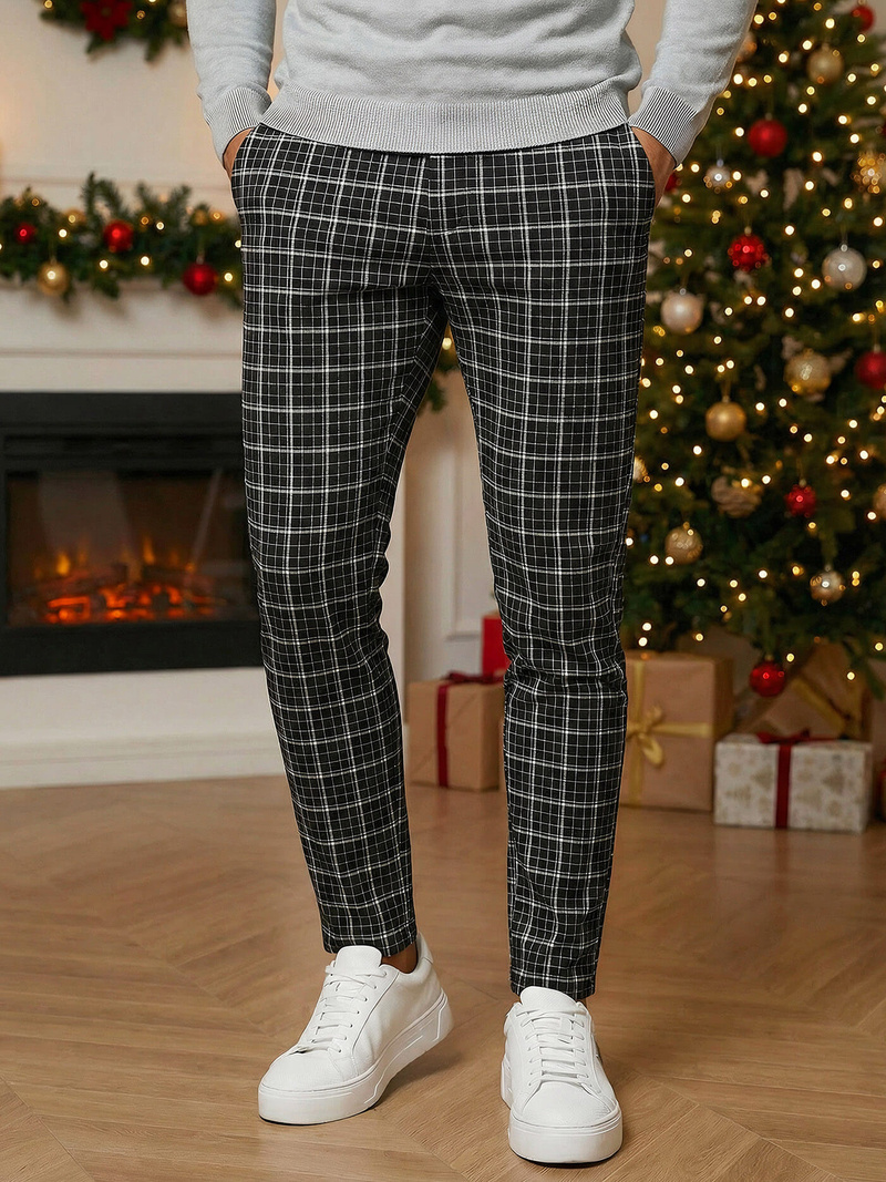 Vīriešu chino bikses melnas OZONEE DJ/5515Z