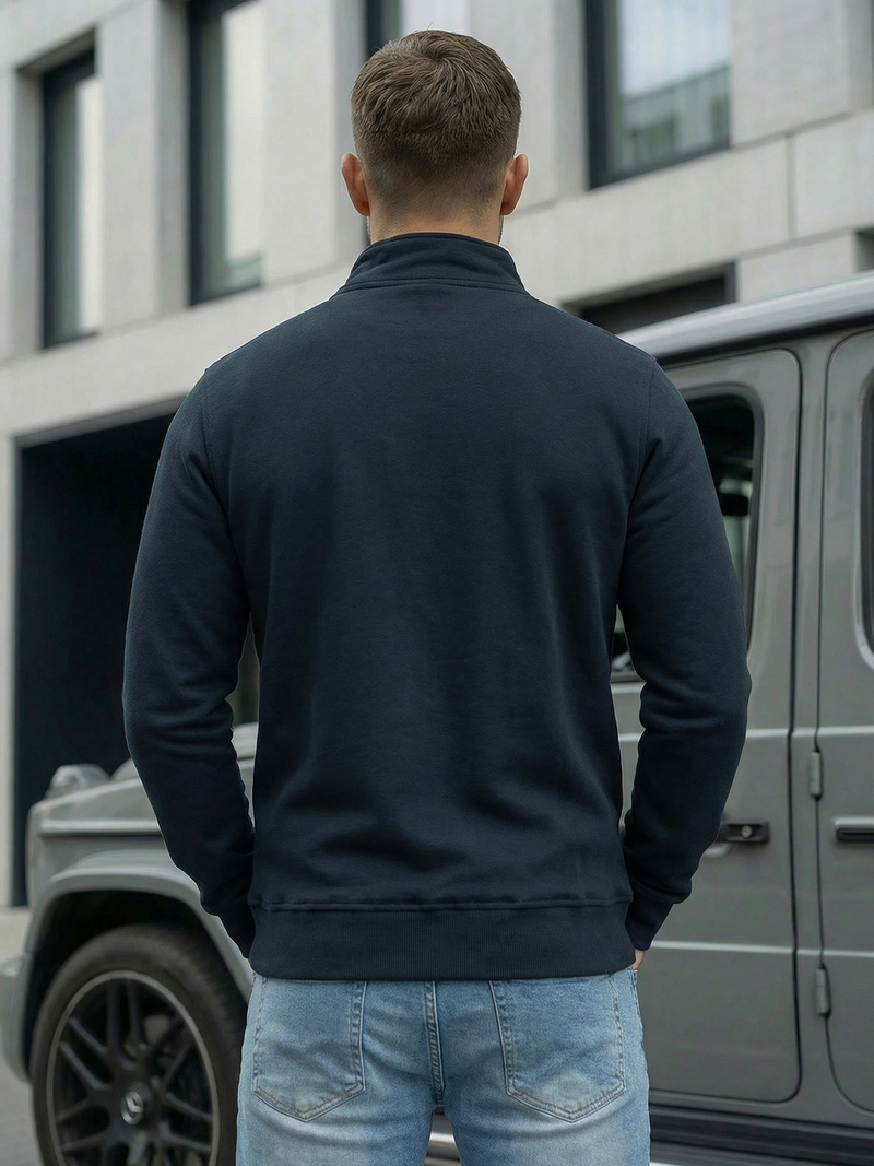 Vīriešu jaka ar rāvējslēdzēju tumši zila OZONEE JS/2002