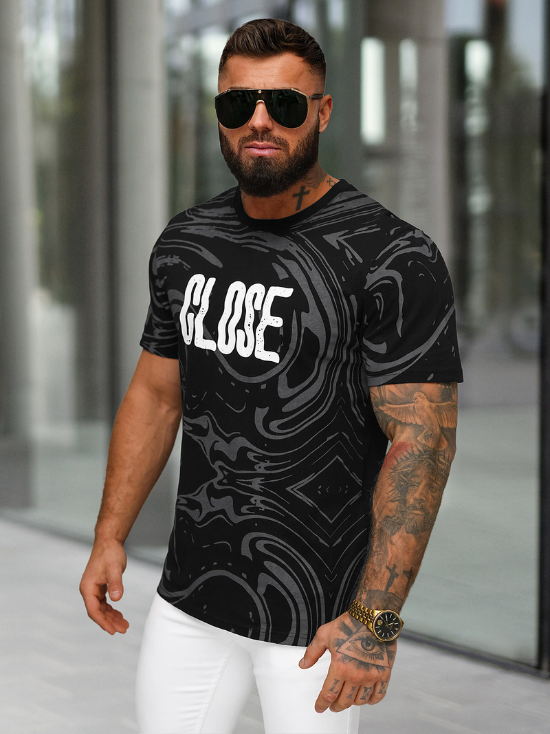 Vīriešu T-krekls Melns OZONEE O/MPO3470