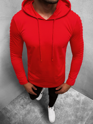 Vīriešu T-krekls ar garām piedurknēm ar kapuci sarkani OZONEE MECH/2148TZ 