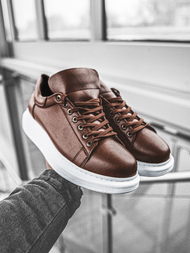 Sneakers brūni-balti OZONEE CH/257