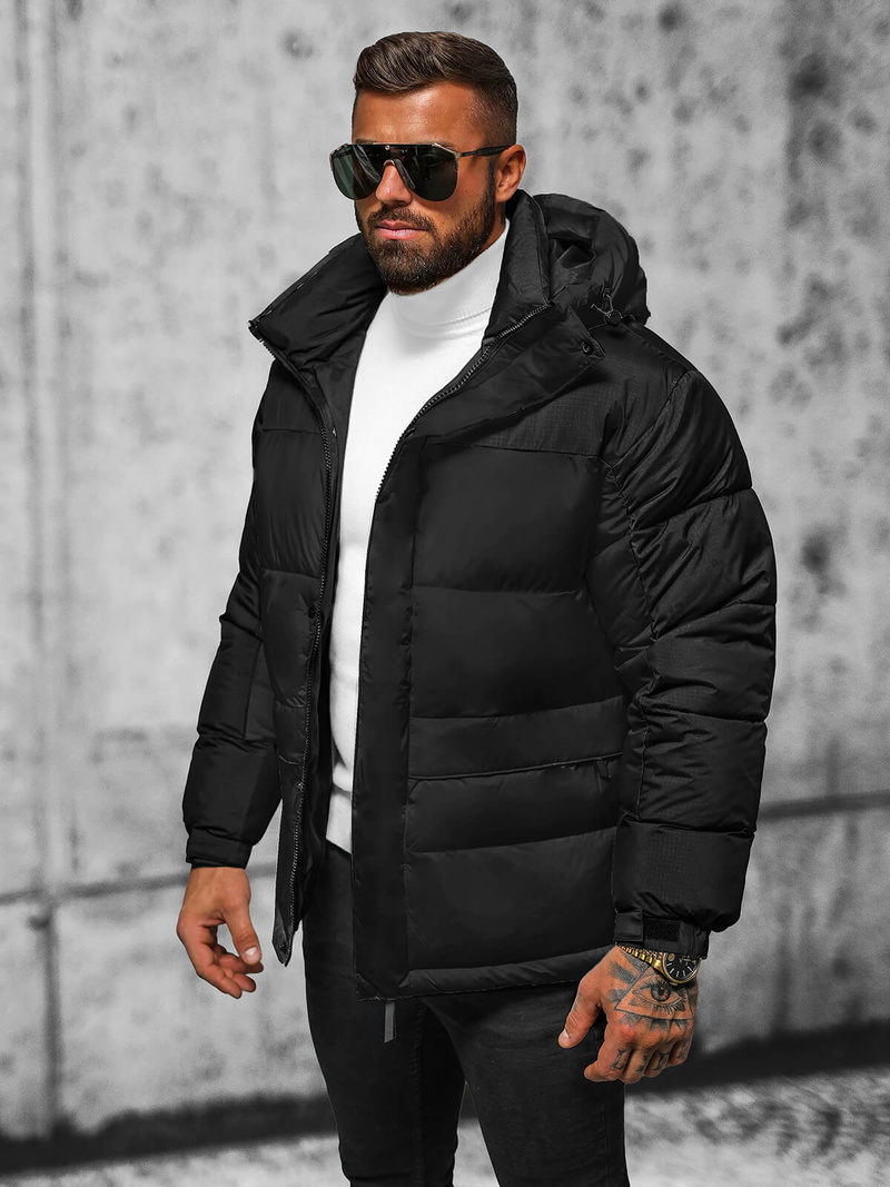 Vīriešu virsjaka melna OZONEE JS/31M5008