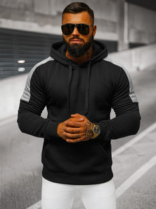 Vīriešu džemperis ar kapuci melna OZONEE JS/8B1311/3