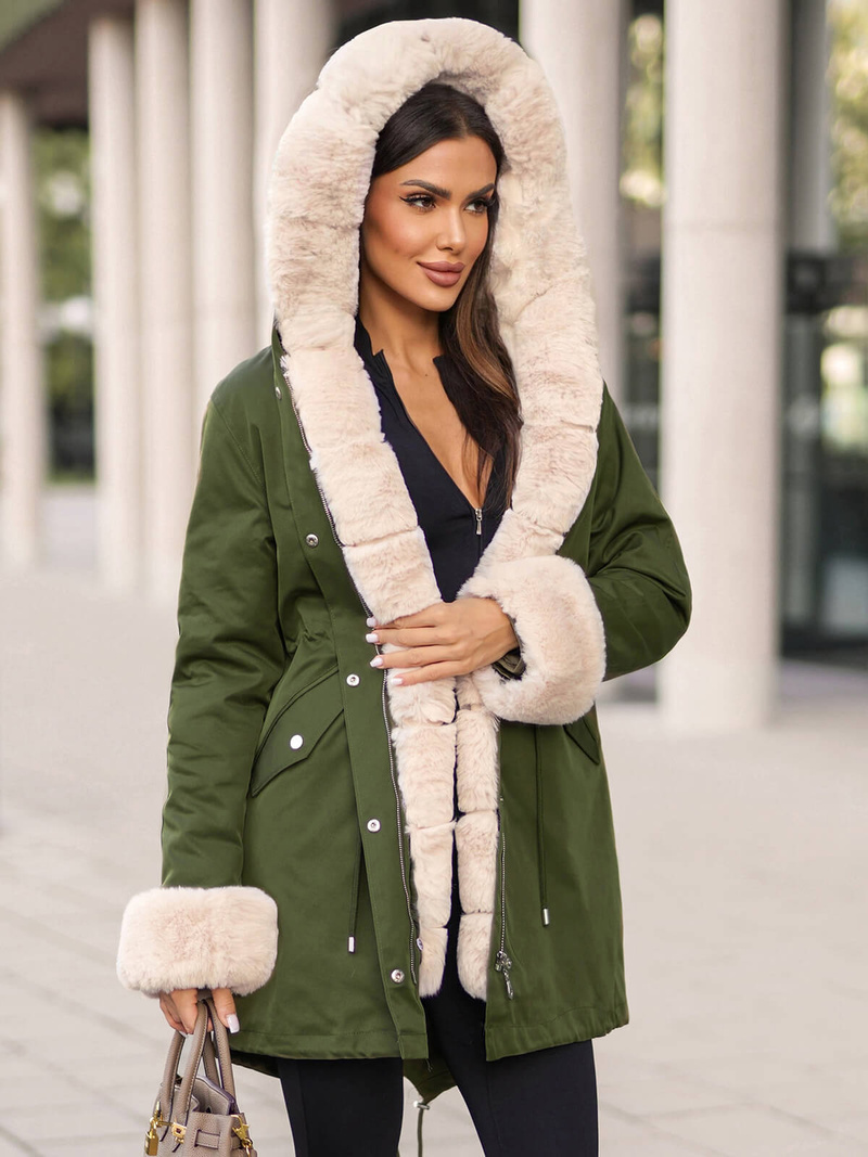 Sieviešu ziemas jaka zaļa OZONEE JS/M763/136Z