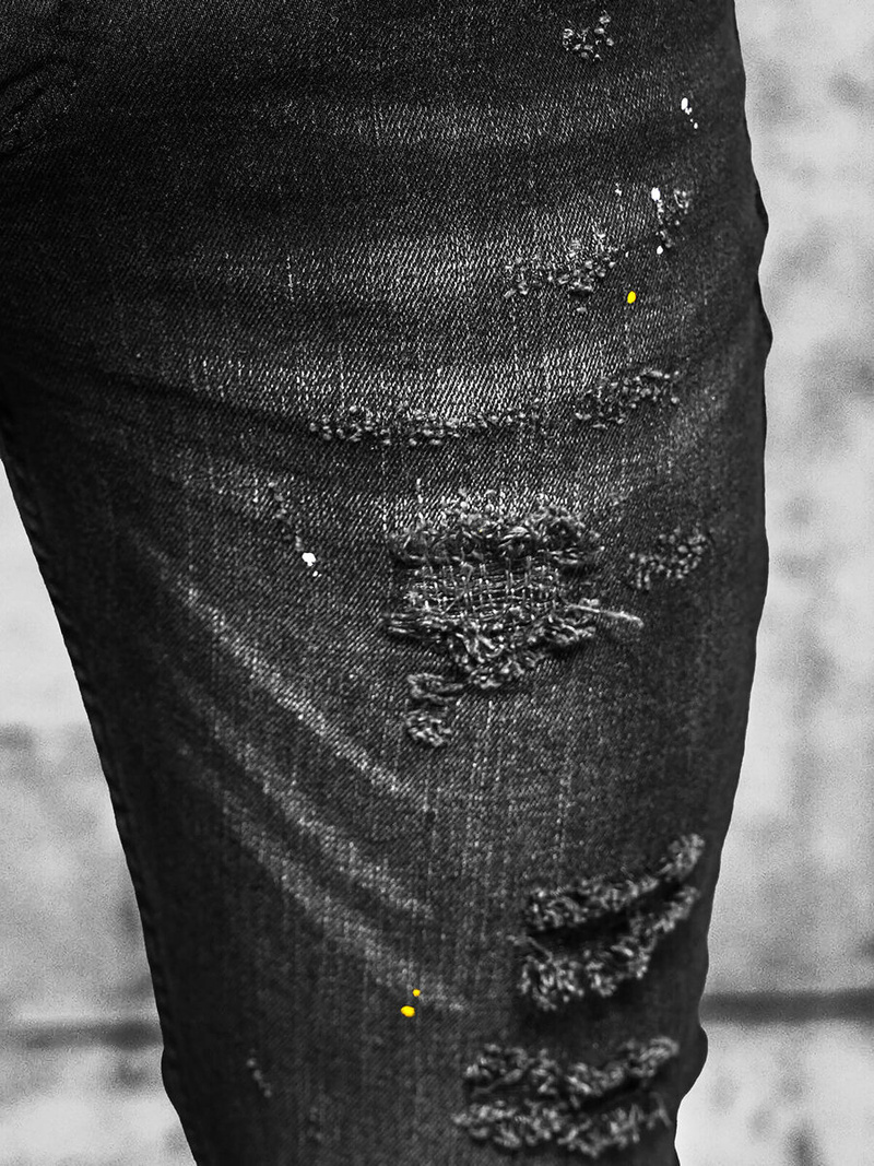 Vīriešu džinsi melni OZONEE O/MB465