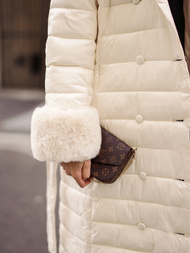 Sieviešu mētelis smilšu OZONEE JS/5M3160/254/BZ