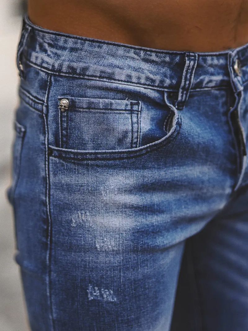 Vīriešu džinsi debesu zili OZONEE NB/MP0126B