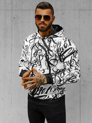 Vīriešu džemperis ar kapuci balta OZONEE JS/8B1153/1