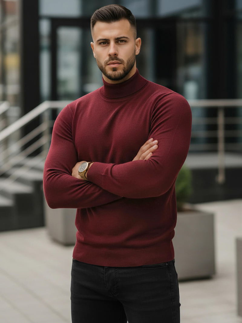 Vīriešu svīteris bordosarkans OZONEE V/V24503