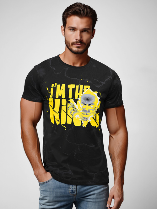 Vīriešu t-krekls melns OZONEE JS/Y70028Z