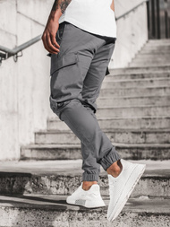 Vīriešu chino jogger bikses pelēkas OZONEE G/2788