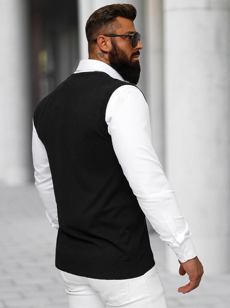 Vīriešu svīteris melns OZONEE NB/MM6005/4Z