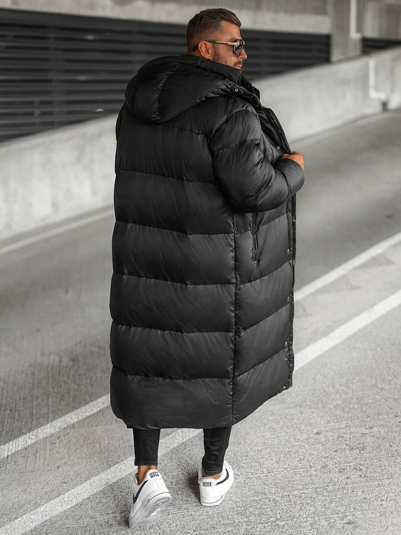 Vīriešu ziemas virsjaka melna OZONEE O/M3202Z