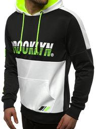 Vīriešu jaka ar kapuci melni-balta OZONEE JS/DD20127