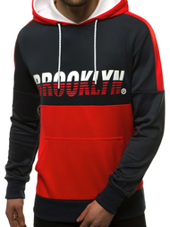 Vīriešu jaka ar kapuci tumši zili-sarkana OZONEE JS/DD20127