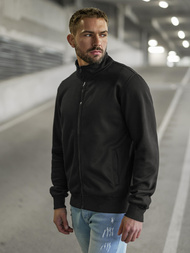 Vīriešu džemperis ar rāvējslēdzēju melns OZONEE JS/2002Z