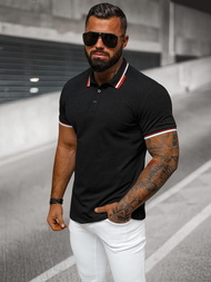 Vīriešu polo krekls melns OZONEE O/DA736