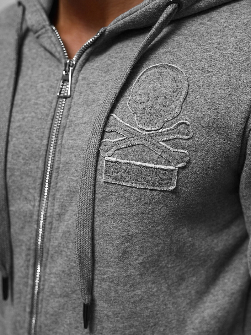 Vīriešu džemperis ar kapuci grafīta OZONEE NB/MF2003