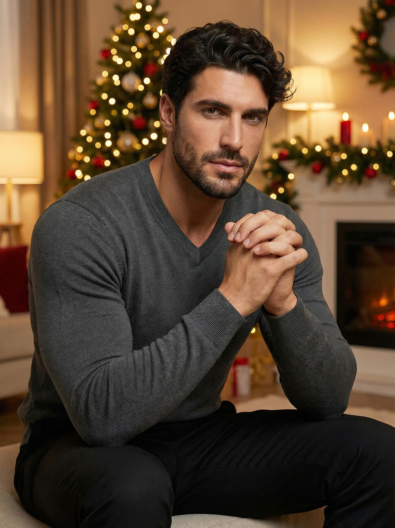 Vīriešu svīteris grafīta OZONEE NB/MMB601/3Z