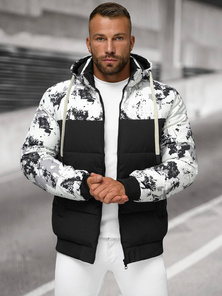 Vīriešu parka balti-melna OZONEE JS/31M5030/392