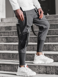 Vīriešu chino jogger bikses pelēkas OZONEE G/11133