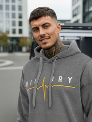 Vīriešu džemperis ar kapuci grafīta OZONEE JS/8B1757/5