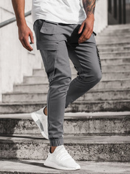 Vīriešu chino jogger bikses pelēkas OZONEE G/2788