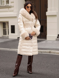 Sieviešu mētelis smilšu OZONEE JS/5M3160/254/BZ