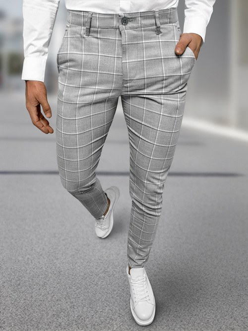 Vīriešu chino bikses pelēkas OZONEE DJ/5522Z