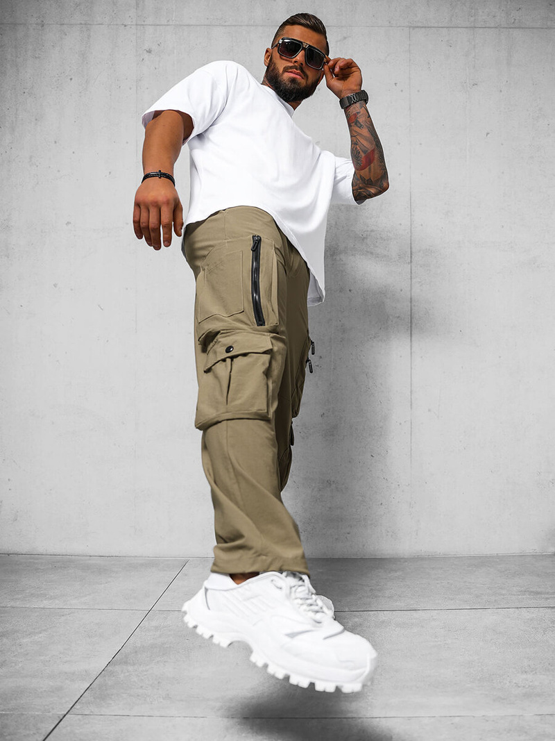 Vīriešu Bikses Sötét-Bézs OZONEE O/PS5527