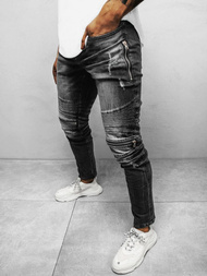 Vīriešu džinsi melni OZONEE NB/MP007N