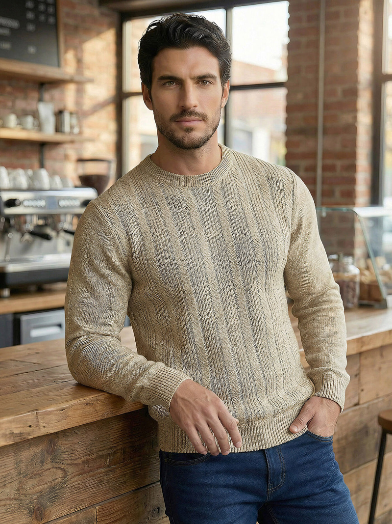 Vīriešu svīteris smilšu OZONEE JS/59B3608/155