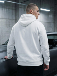 Vīriešu džemperis ar kapuci balta OZONEE JS/65B3907/1Z