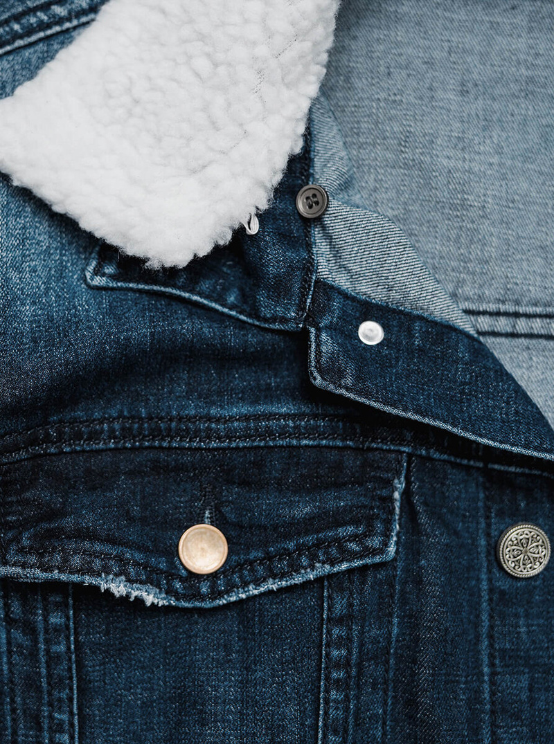 Vīriešu džinsu jaka šerpa zila OZONEE NB/MJ516BSZ
